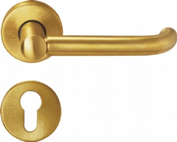 Lever handle with rose for safety lock.