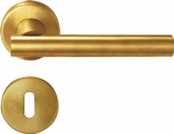 Antimicrobial copper Lever handle with rose straght.