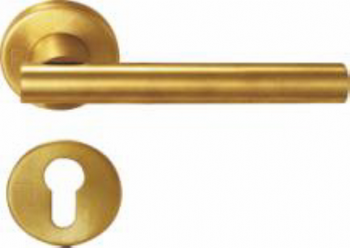 Antimicrobial copper Lever handle with rose for safety lock.