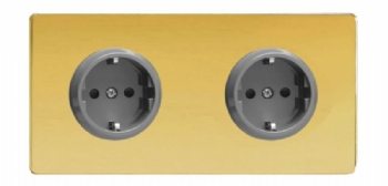 Antimicrobial copper Double socket with pin - Brass