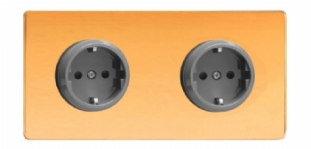 Antimicrobial copper Double socket with pin - Copper