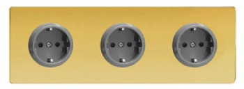 Triple socket with pin - Brass