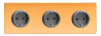 Triple socket with pin - Copper